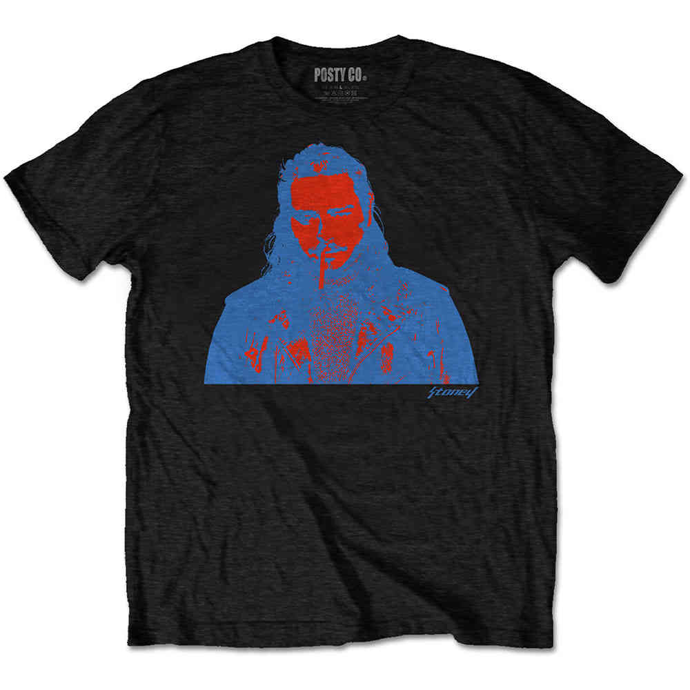 Post Malone - Red & Blue Photo T-shirt Homme - Noir